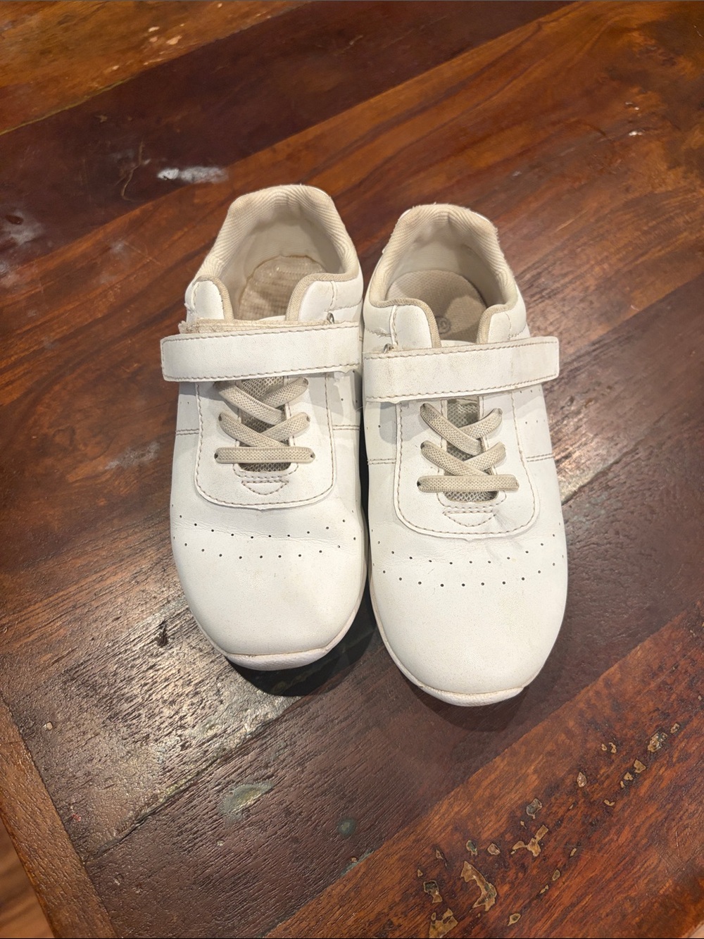 Classic White Kids Sneakers with Easy Hook-and-Loop Closure